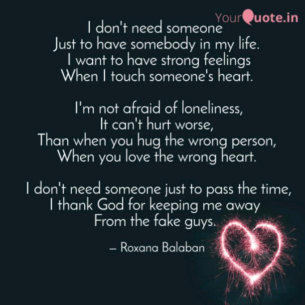 I don't need someone