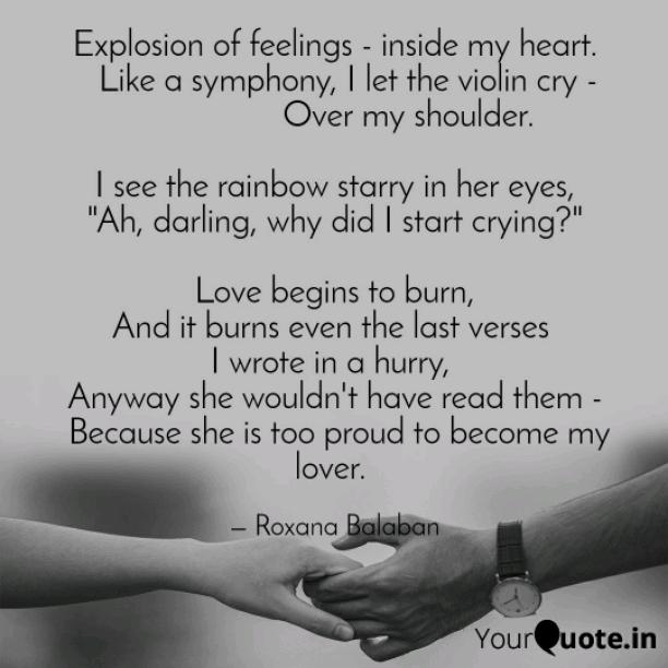 Explosion of feelings