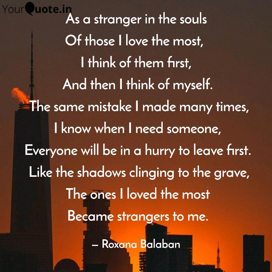 As a stranger