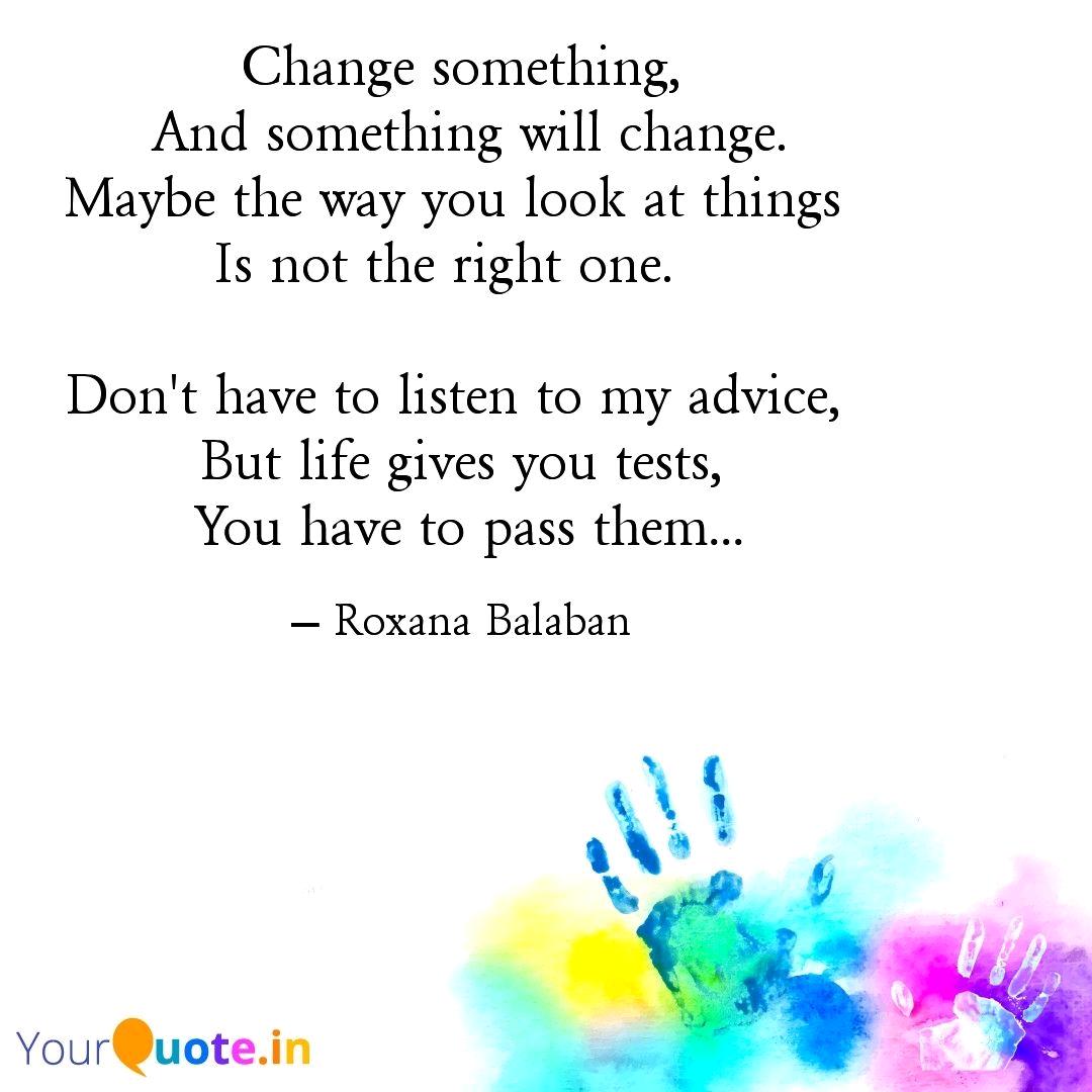 Change something