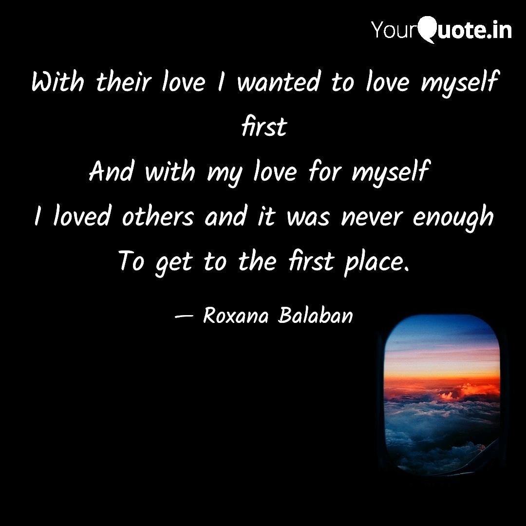 To love myself first