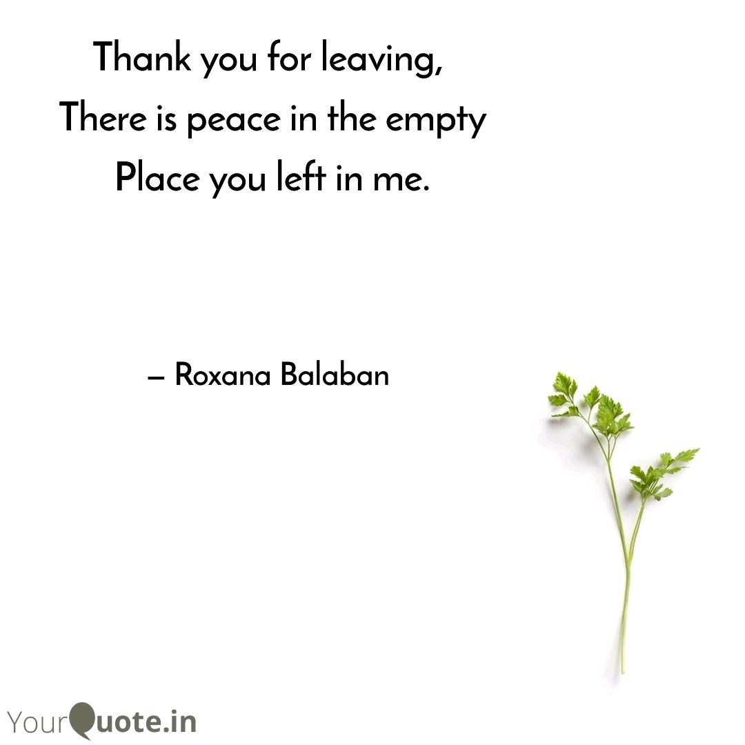 Thank you for leaving